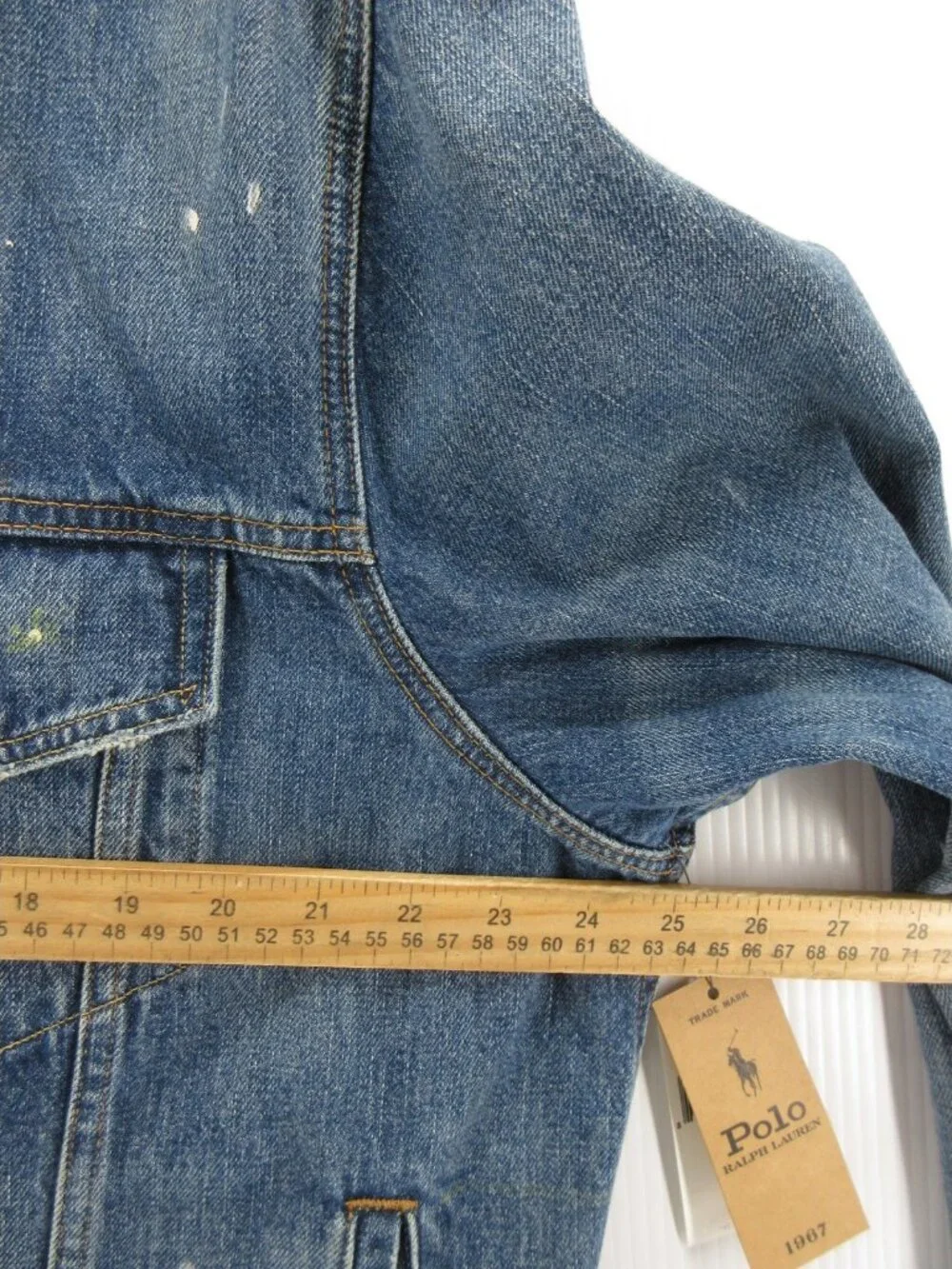 Polo Ralph Lauren Denim Supply Jacket XXL Trucker Paint Distressed